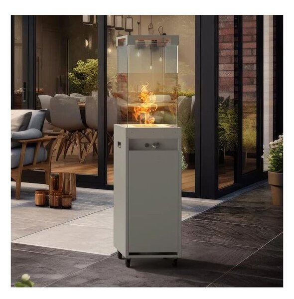 Planika Faro GAS - Venkovní plynový krb 142x36 cm 8kW šedá + ochranný kryt