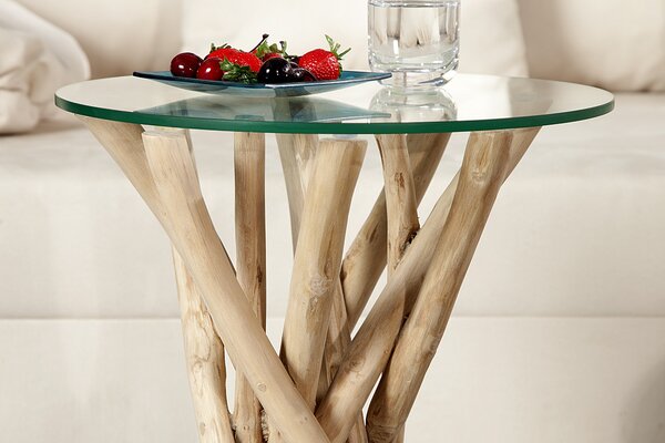Stylový jedinečný odkládací stolek Driftwood 35cm