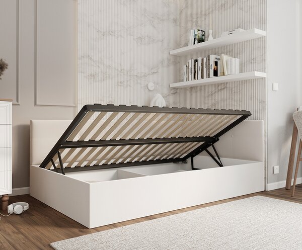 Postel EDDY 2 pro děti a mládež bílá TRINITY 120x200 kovový zdvižný rošt