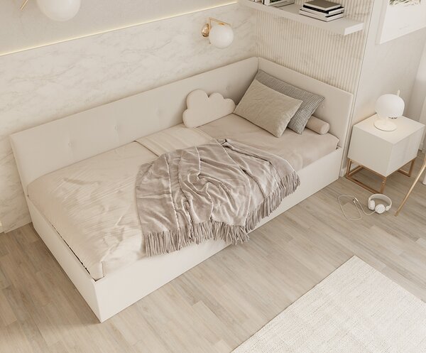 Postel EDDY 2 pro děti a mládež bílá TRINITY 100x200 kovový zdvižný rošt
