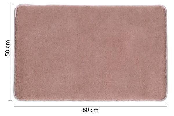 Gedy Gedy, FUZZY koupelnová předložka, 50x80 cm, 100% polyester, protiskluz, růžová, 96FY508010
