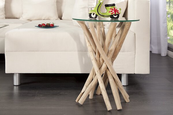 Stylový jedinečný odkládací stolek Driftwood 35cm