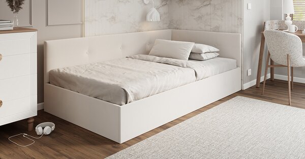 Postel EDDY 2 pro děti a mládež bílá TRINITY 120x200 kovový zdvižný rošt