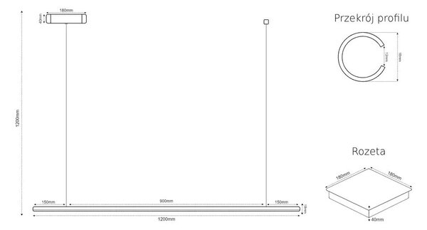 Altavola Design Linea závěsné svítidlo 1x15 W bílá LA089/P2_120_4k_white