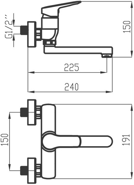 Novaservis Novaservis, Umyvadlová dřezová baterie 150 mm Metalia 54 ECO, chrom, 54076-0E