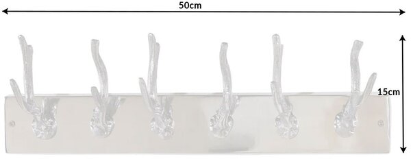 Luxusní designový nástěnný věšák Jelen 50cm stříbrný