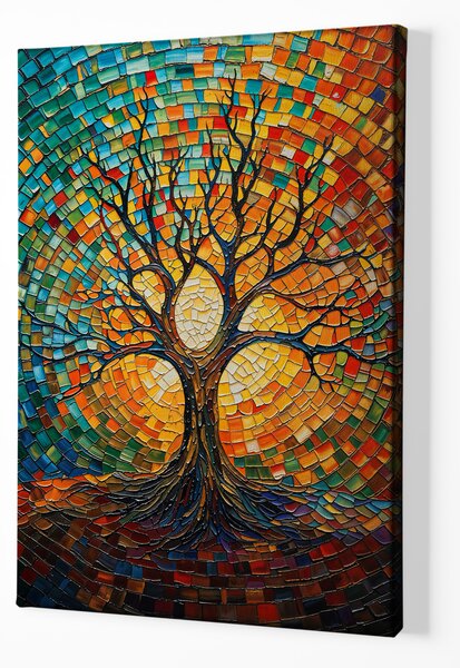 Obraz na plátně - Strom života Kaleidoskop přírody FeelHappy.cz Velikost obrazu (šířka x výška): 40 x 40 cm