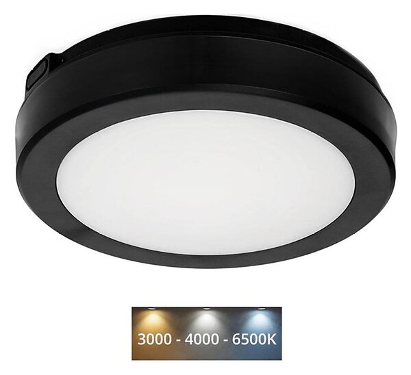 LED Koupelnové stropní svítidlo NAIROS LED/12W/230V 3000/4000/6500K IP65 černá