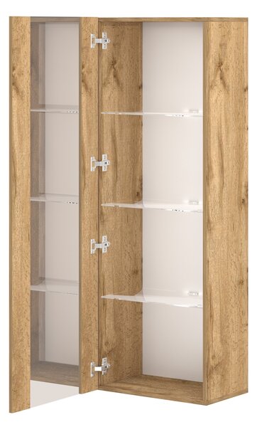 Vivaldi Závěsná vitrína Vivien 40 cm s LED osvětlením dub Wotan