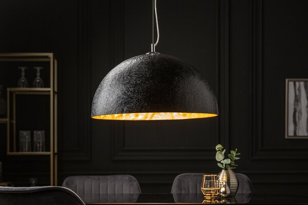 Moderní černo zlatá sklolaminátová lampa Glow