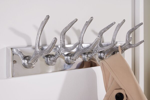 Luxusní designový nástěnný věšák Jelen 50cm stříbrný