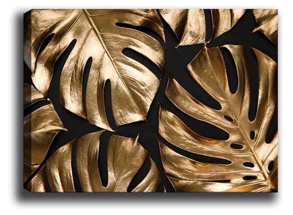 Wallity Obraz GOLDEN MONSTERA 70 x 100 cm