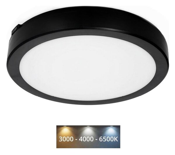 LED Koupelnové stropní svítidlo NAIROS LED/24W/230V 3000/4000/6500K IP65 černá