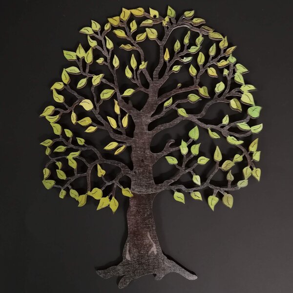 AMADEA Dřevěný strom, barevná závěsná dekorace, výška 20 cm