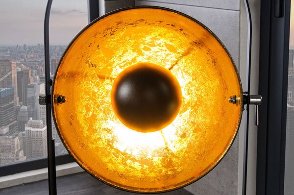 Moderní designová stojací lampa Studio černo-zlatá 130cm