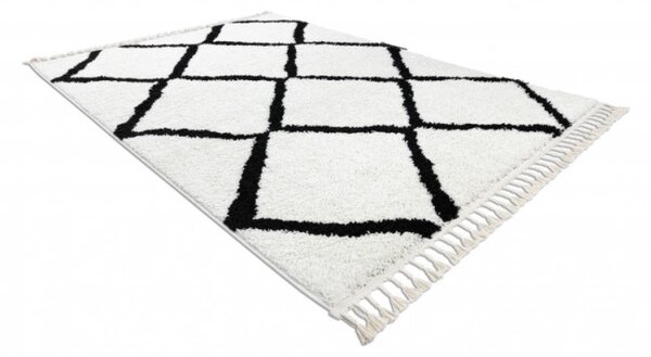 Koberec BERBER CROSS bílý Fredzle berber marokánský