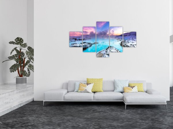 Obraz - Modrá laguna na Islandu (125x70 cm)