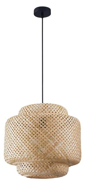Lustr na lanku BERTA 1xE27/20W/230V pr. 40 cm bambus