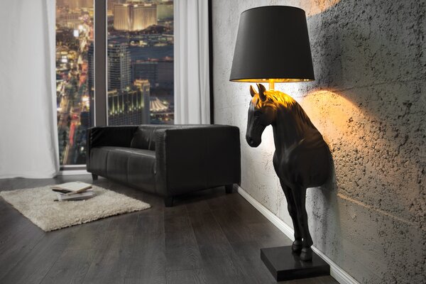 Extravagantní stylová stojací lampa Black Beauty černá 130cm