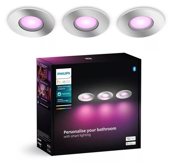 Philips-SADA 3x LED RGBW Stmívatelné koupelnové sv. Hue XAMENTO 1xGU10/4,2W IP44
