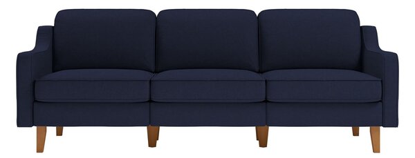 Pohovka Robia E (tmavě modrá + ořech). Akce -25%