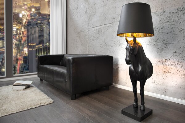 Extravagantní stylová stojací lampa Black Beauty černá 130cm