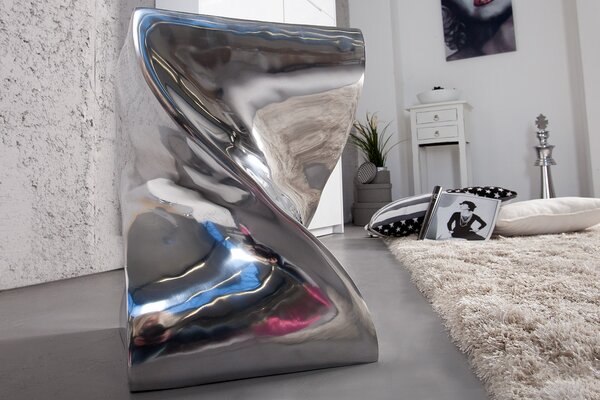 Extravagantní moderní židle Twist 45cm stříbrná
