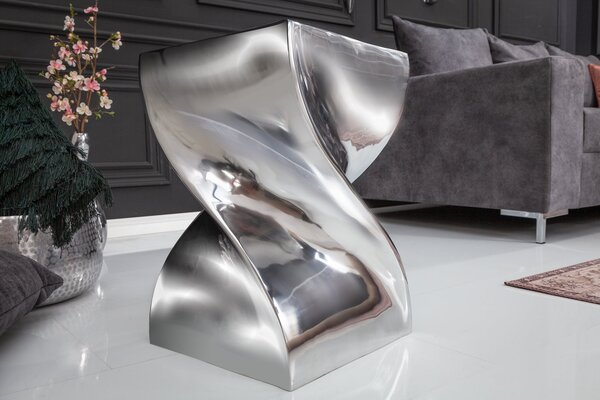 Extravagantní moderní židle Twist 45cm stříbrná