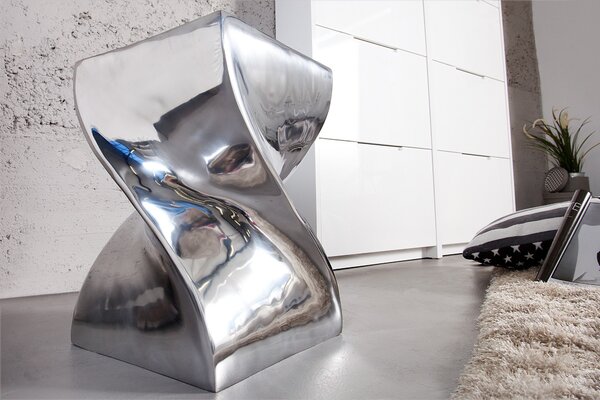 Extravagantní moderní židle Twist 45cm stříbrná