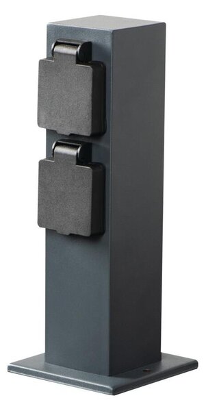 Kanlux 36586 - Venkovní zásuvkový sloupek NASTO 2Z Typ E 230V IP44 antracit