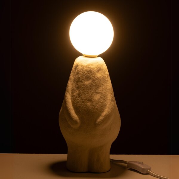 Béžová kameninová stolní lampa J-line Figure