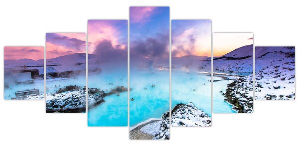 Obraz - Modrá laguna na Islandu (210x100 cm)