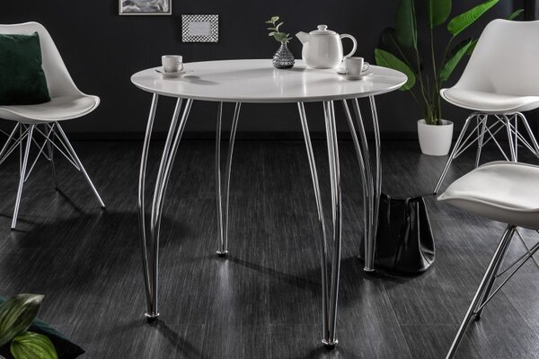 Designová Židle Scandinavia retro bílá