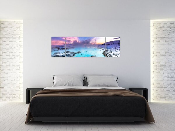 Obraz - Modrá laguna na Islandu (170x50 cm)