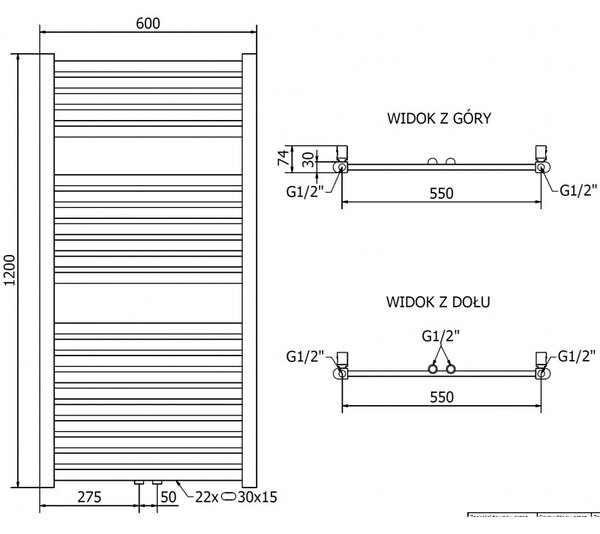 Mexen Hades, topné těleso 1200x600 mm, 520 W, zlatá lesklá, W104-1200-600-00-50