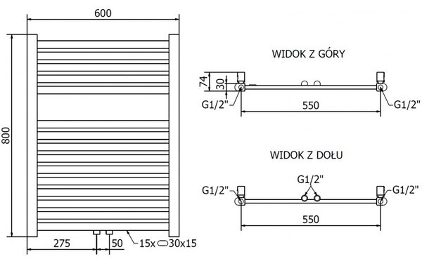 Mexen Hades, topné těleso 800x600 mm, 353 W, zlatá lesklá, W104-0800-600-00-50