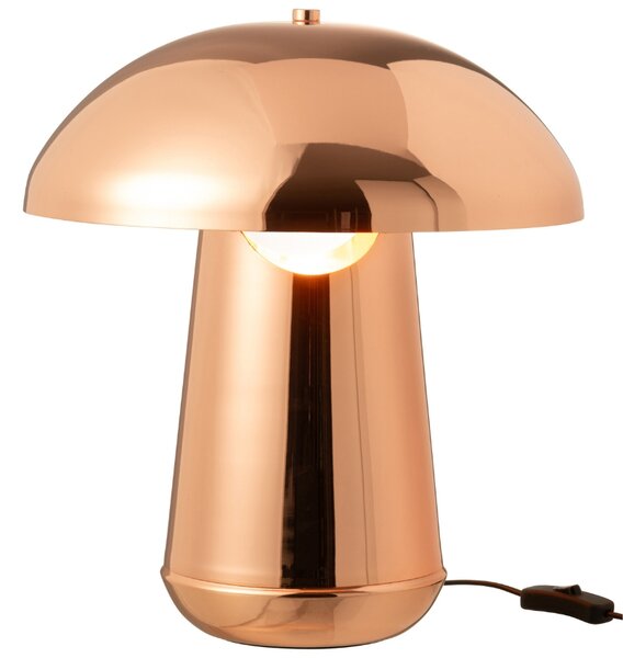 Měděná kovová stolní lampa J-line Mushroom