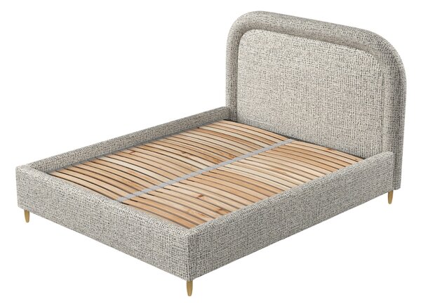 Maison de Rêve Krémová bouclé dvoulůžková postel MIJA 140 x 200 cm s úložným prostorem