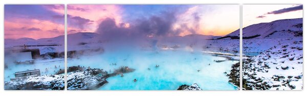 Obraz - Modrá laguna na Islandu (170x50 cm)