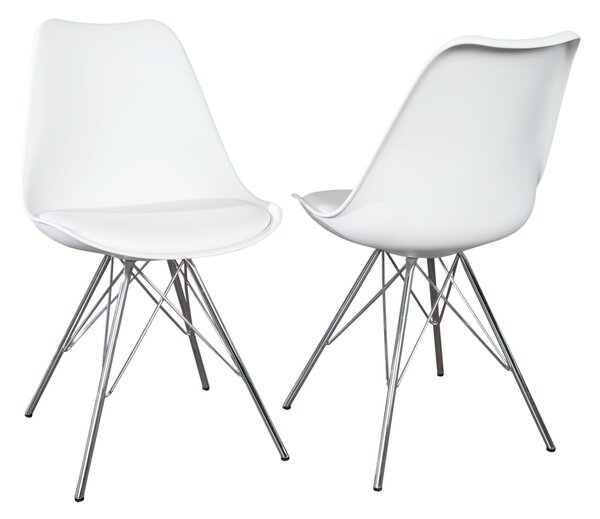 Designová Židle Scandinavia retro bílá