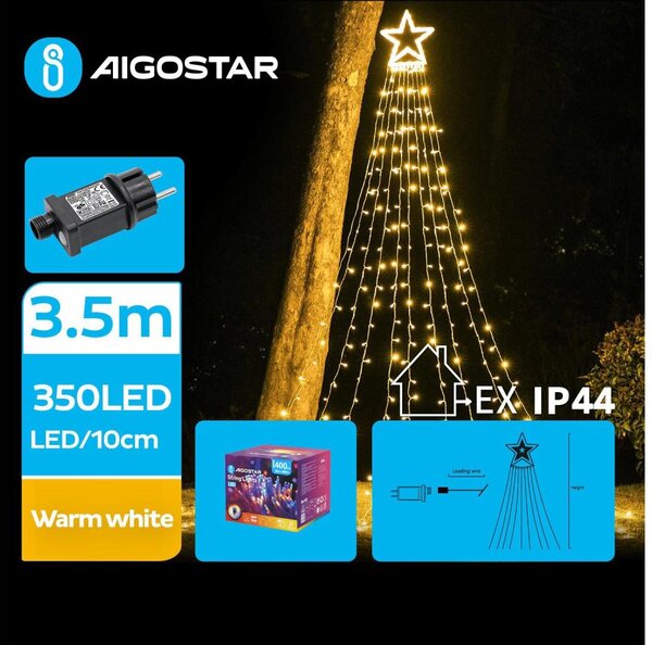 Aigostar - LED Venkovní vánoční dekorace LED/6W/230V 3,5m IP44 teplá bílá