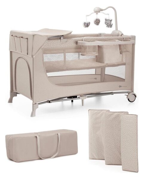 KINDERKRAFT - Cestovní postýlka JOY 2 s doplňky béžová