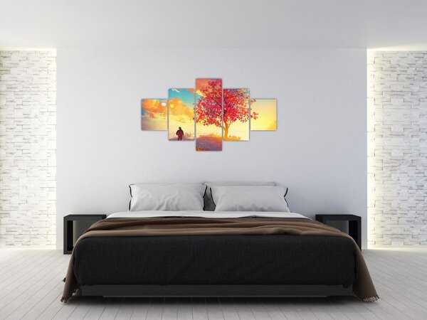 Obraz stromu na kopci (125x70 cm)