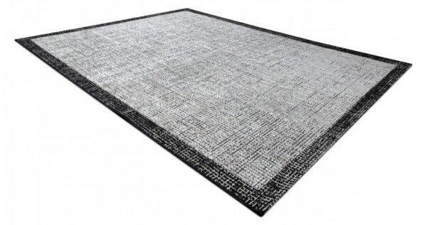 Koberec SIZAL FLOORLUX 20401 Ramka stříbrný / černý