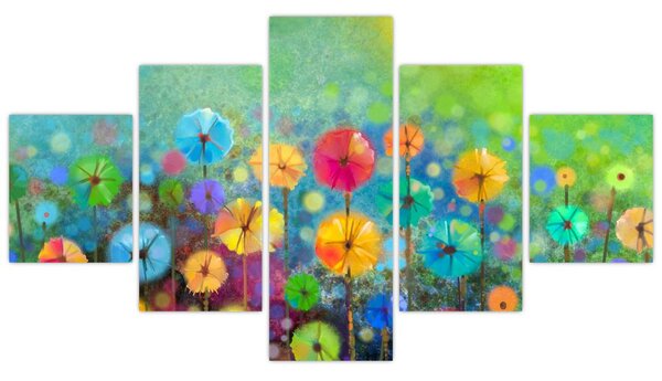 Obraz - Abstraktní květiny (125x70 cm)
