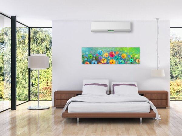 Obraz - Abstraktní květiny (170x50 cm)