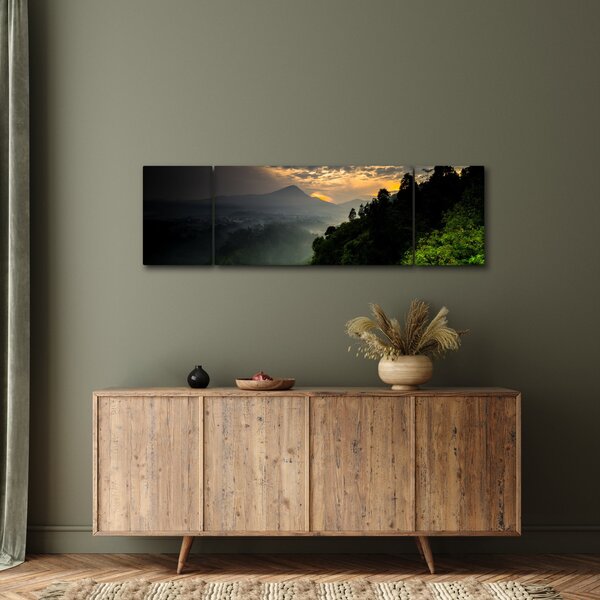 Obraz - zelená horská krajina (170x50 cm)