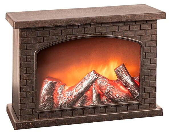 LED krb - Dekorativní LED krb - Realistický efekt plamene - 28 x 11,8 x 19,8 cm - USB-C a baterie - Pro obývák a ložnici