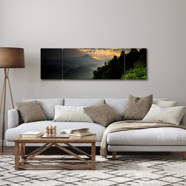 Obraz - zelená horská krajina (170x50 cm)
