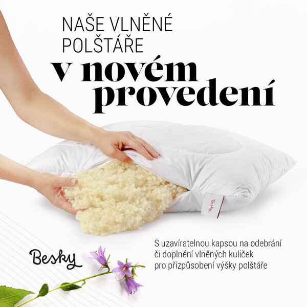 Malý vlněný polštář Besky Grunt Varianta: malý vlněný polštář 40×40 cm